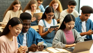 students on phones, tablets and computers-1