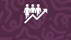 Purple Textured background with white workforce icon