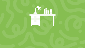Green Textured background with white professional desk icon